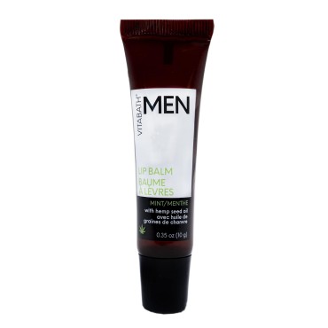 Vitabath Men's Mint Lip Balm Natural Hydrating Hemp, Coconut & Jojoba Oil Soothes Dry Chapped Cracked Lips & Calms Irritation for Men & Women - 0.35 oz