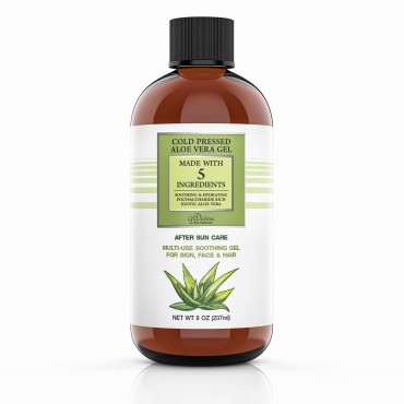 Divine Derriere Aloe Vera Gel - After Sun Care Sunburn Relief, Made in USA Hydrating Aloe Gel, Soothing Gel for sun burns - (8 oz)