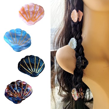 Yusier 4PCS 1inch Resin Shell Mini Claw Hair Clips...