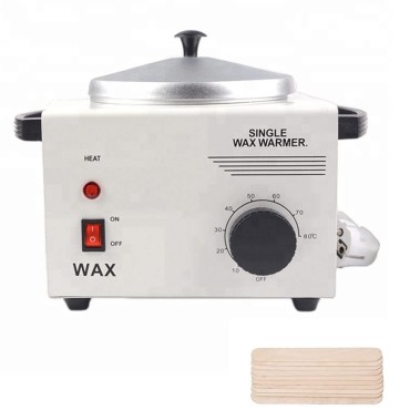 Single Pot Wax Warmer Professional Electric Wax Heater Machine Facial Skin SPA Equipment with Adjustable Temperature Set with Wood Craft Sticks?50 Pcs?