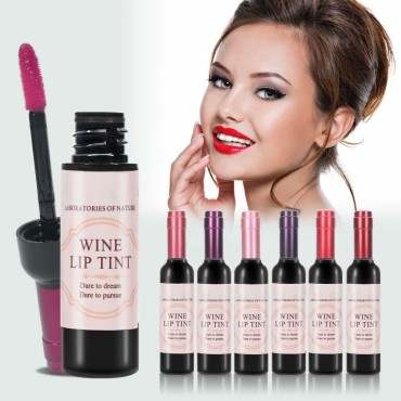 Lavan 6 Color Lip Stain set, Wine Lipstick Matte Long Lasting Waterproof Lip Tint, Natural Red Lipstick Wine Bottle Lip Gloss ,Non-Stick Cup Lip Make Up Gift for Girls & Women