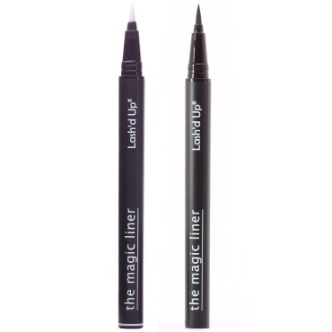Lash'd Up Lash Glue & Eyeliner Hybrid (Extra-Strength, Clear & Black 2PCS) Glue Liner Pen Waterproof for False Lashes, Strong Hold 0.06 Oz. (2 PCS)