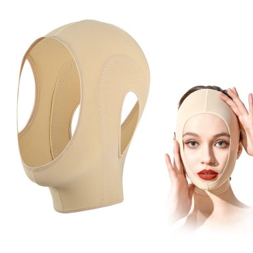 ? Facial Slimming Strap,Three Dimensional V Shaped Face Slimming Facial Slimming Mask Chin Strap Belt Eliminates Sagging Skin And Improves Contour double chin reducer