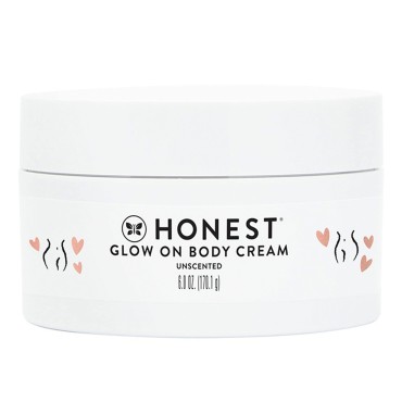 The Honest Company Honest Mama Glow On Body Cream | Hydrates, Firms, + Tightens Skin | Shea Butter, Avocado Oil, Vitamin E | 6 oz