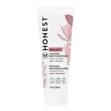 The Honest Company 2-in-1 Cleansing Body Conditioner | Gentle for Baby | Naturally Derived, Vegan, Hypoallergenic | Sweet Almond Nourish, 7 fl oz