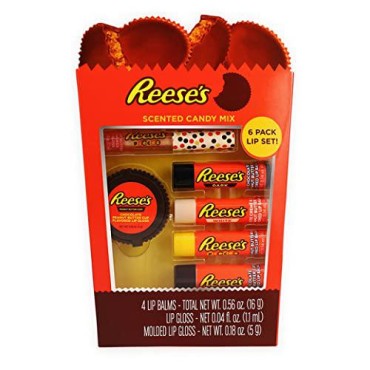 Reese's candy mix 6-pack lip balm & gloss set
