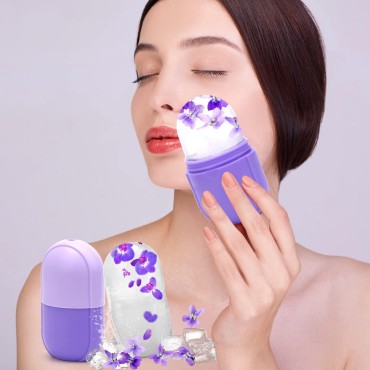 Coldairsoap Ice Roller for Face and Eye, Facial Ice Mold Facial Massager Eye Roller mini Ice Mold Neck Anti Aging Natural Skin Care Portable Gua Sha Tool Face Beauty Brighten Skin