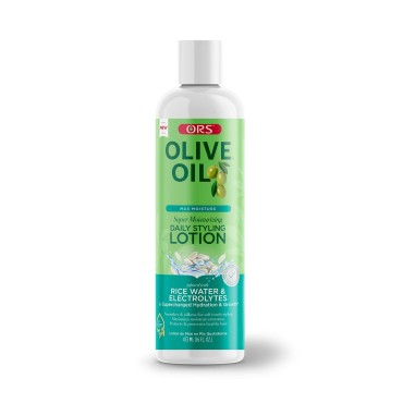 ORS Olive Oil Max Moisture Super Moisturizing Daily Styling Lotion Infused with Rice Water & Electrolytes (16.0 oz)