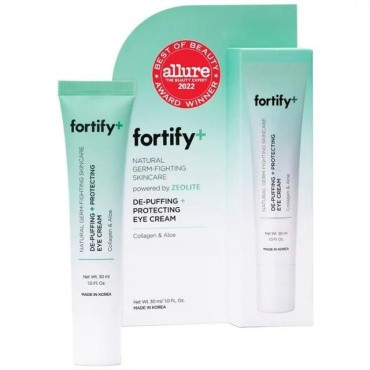Fortify Natural Skincare - Eye Cream - De-Puffing + Protecting | Helps Protect, Hydrate, & Refresh | Clean Beauty | Made in Korea - 30ML
