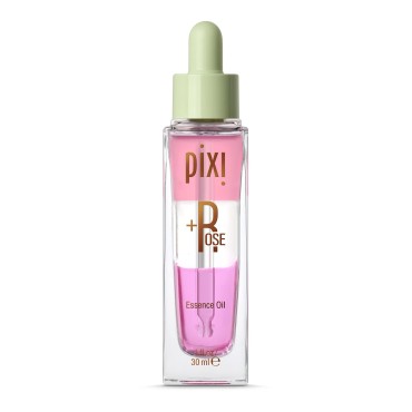 Pixi Beauty +Rose Essence Oil | Tri-Phase Nourishing Essence Oil | Rose Flower Oil Nourishes Skin | Revitalize & Prep For Makeup | 1.00 Fl Oz