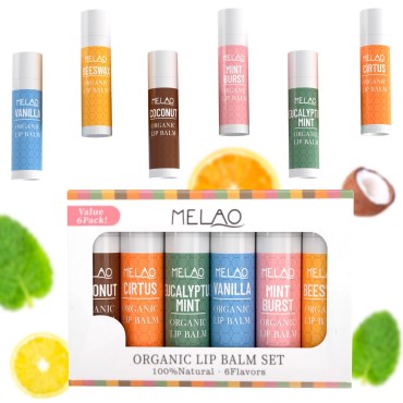 PUREVACY Flavored Lip Balm for Dry Cracked Lips an...
