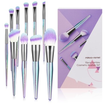 Makeup Brush Sets, Premium Synthetic Contour Blush Foundation Concealers Eye Shadows Eyebrow Cosmetic Brushes(10 pcs)