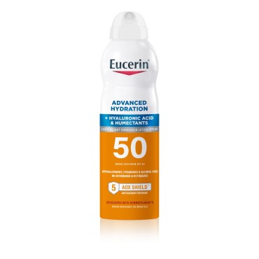 Eucerin Advanced Hydration SPF 50 Sunscreen Spray, Lightweight Sunscreen Lotion Spray, 6 Fl Oz Spray Bottle