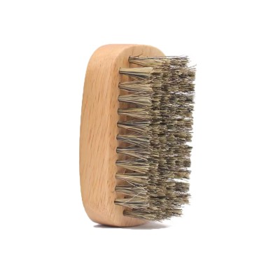 Wooden Handle Perfect for Beard Oil Balm with Stiff Boar Bristles Beard Grooming Brush Bristles Styling & Grooming Tool Helps Softening and Conditioning Beard, and Moustache (rectangle)
