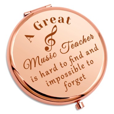 Music Teacher Gift for Women Appreciation Gift Compact Makeup Mirror Retirement Gift for Piano Teacher Musicians Teachers Day Gift Compact Mirror End of Year Teacher Gifts Treble Clef Makeup Mirror