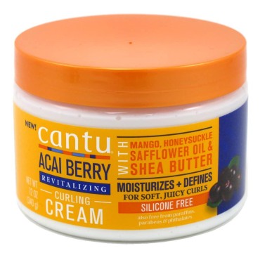 Cantu Acai Berry Curling Cream Revitalizing 12 Ounce