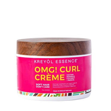 Kreyol Essence - Moringa Styling OMG CURL CRÈME for Soft Curls, Healthy Glowing Hair, Haitian Moringa Coconut Papaya, Hair Care, 8oz