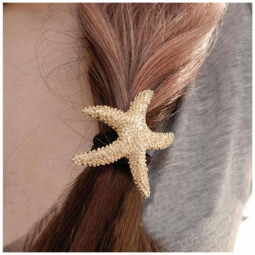 Yheakne Starfish Hair Tie Scrunchies Nylon Ring El...