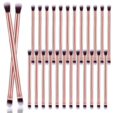 24 Pcs Eyeshadow Smudge Brush 2 in 1 Eyeshadow Brush 2 Double Ended Concealer Brush Under Eye Small Soft Firm Pointed Foundation Makeup Applicator for Blending Eye Shadow Liner