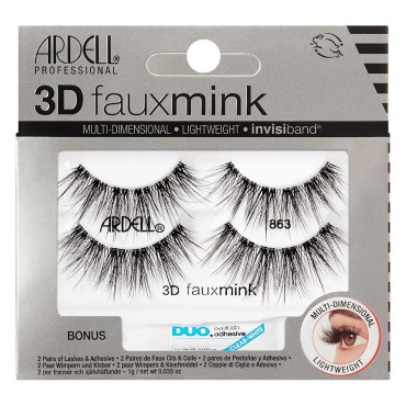 Ardell 3D Faux Mink 863 Lashes + 1 gram DUO Pipett...