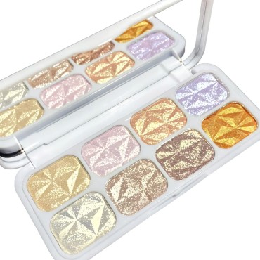 SUMEITANG 8 Colors Face Highlighter Makeup Palette iluminadores de maquillaje profesional Natural Glow Facial Highlighters & luminizers Contour Concealer Highlight powder Palette Lasting Lightweight