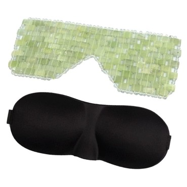 Jade Eye Mask,Natural Jade Eye Sleep Mask to Relie...