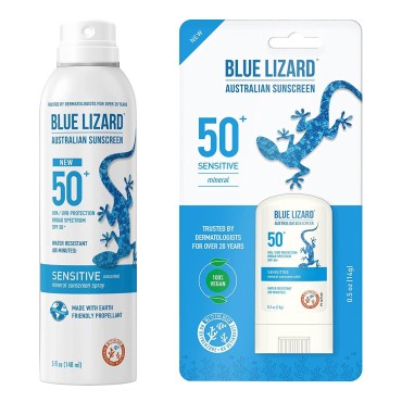 Blue Lizard Bundle Sensitive Spray 5 oz & Sensitive Stick 0.5 oz