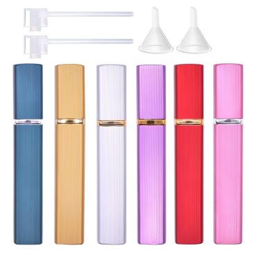 12ML Perfume Atomizer Bottle Refillable,Mini Portable Spray Bottle,Scent Pump Case,With Dispenser tool,for Out Side Work Travel Fitness (Pack of 6)