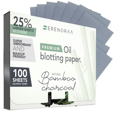 Premium Natural Bamboo Charcoal Oil Blotting Sheet...