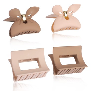 Small Hair Clips for Women Thin Hair 2 Inch Matte Strong Fixation Claw Medium Fashion Hairclips Cute Styling Accessories Gift for Girls 4Pcs