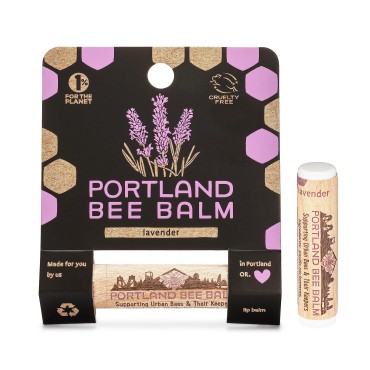 Portland Bee Balm All Natural Handmade Beeswax Based Lip Balm, Lavender 1 Count