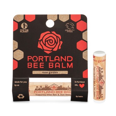 Portland Bee Balm All Natural Handmade Beeswax Based Lip Balm, Rose Garden 1 Count
