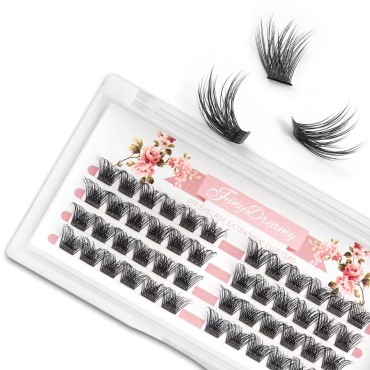 FinyDreamy 48Pcs Lash Clusters 3D Volume Effect Individual Lashes Clusters And Cluster Lashes DIY Eyelash Cluster Extension At Home Reusable And Wispy Real Looking (Volume-10mm)