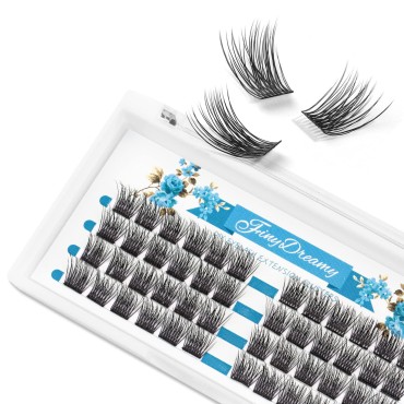 FinyDreamy DIY Eyelash Extension Lash Clusters 3D Effect 48 Clusters Lashes Reusable Individual Lashes For That Authentic Eyelash Clusters Extension Look (14mm)