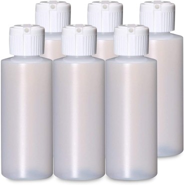 ROMERIZA INC. Plastic Cylinder Bottles with Flip Top Pour Spout - BPA-Free & Refillable Containers- Durable, Affordable Price - Store Lotion and Any Kind Liquid-Based Products, Size 8 Oz (6 Pack)