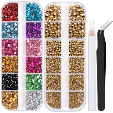 Two Packs of Flatback Rhinestones 4520 Pcs Colorfu...