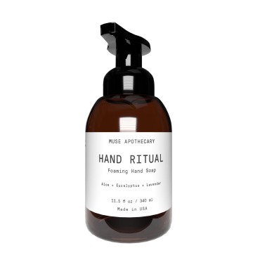 Muse Bath Apothecary Hand Ritual - Aromatic and Nourishing Foaming Hand Soap, Infused with Natural Aromatherapy Essential Oils - USDA Certified Biobased - 11.5 oz, Aloe + Eucalyptus + Lavender