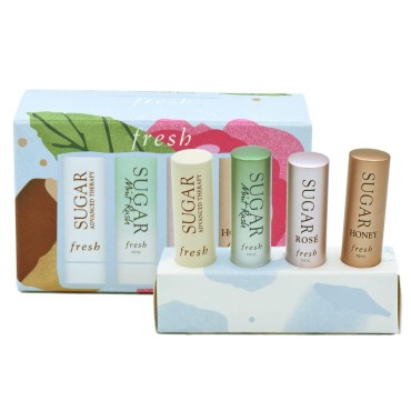 Fresh Color & Care Lip Kit:: Sugar Advanced Therapy Treatment Lip Balm, Mint Rush Freshening Lip Treatment, Sugar Rosé and Honey
