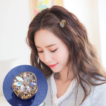 Yusier Fashion Mini Hair Claw Clip Round Metal Rhi...