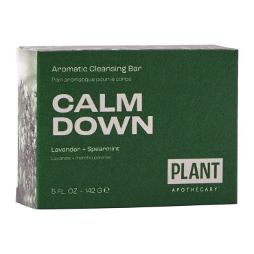 plant apothecary Moisturizing Shea Butter Soap for damaged and dry skin - Calm Down Body Soap Bar with Spearmint and Lavender, 5oz Natural Soap.