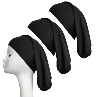 Zeebro 3 Pack Dreadlocks Tube Socks Spandex Hair Covers for Women Men Locs Braids Twists,Black