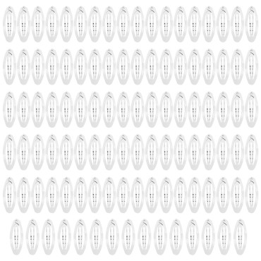 100 Pack Bulk 2 Inch 5 CM Oval Snap Metal Hair Cli...