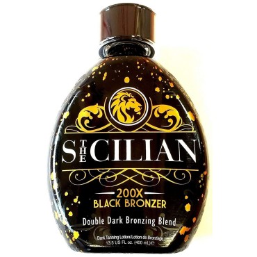 The Sicilian 200X Black Bronzer Dark Tanning Lotion Indoor Tanning Beds & Outdoor Bronzing Sun Tan Lotion