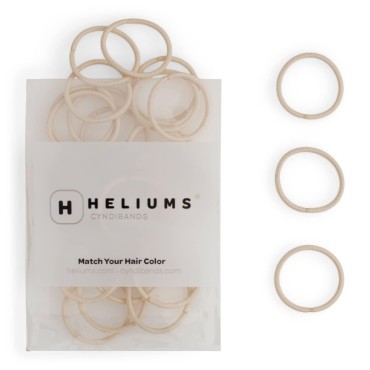 Heliums Small Hair Elastics - Beige Blonde - 1 Inch, 2mm Hair Ties For Fine Hair and Kids - Ponytail Holders in Neutral Colors - 48 Count