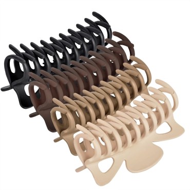 79Style Big Hair Clips For Women 4.7 Inch Claw Clips For Thick Long Hair Banana Clips Hair Claws Large Neutral Color Jumbo Claw Clip Extra Large Giant Hair Clamps Barrette Strong Hold (Brown)