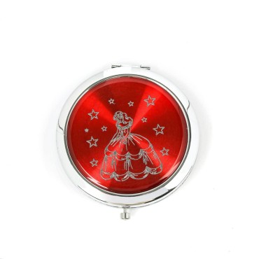 12 Pcs Quinceanera Compact Mirror Recuerdos de Sweet 15 Princess Birthday Shower Party Favo (Red)