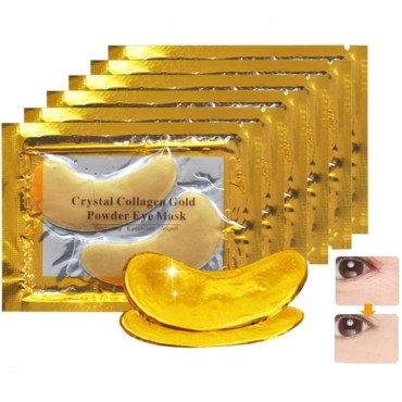 MICOKAY Gold Eye Mask,24K Eye Gels Under Eye Patches for Moisturizing and Reducing Wrinkles,Dark Circles,Puffy Eyes Under Eye Patch (50 Pair)