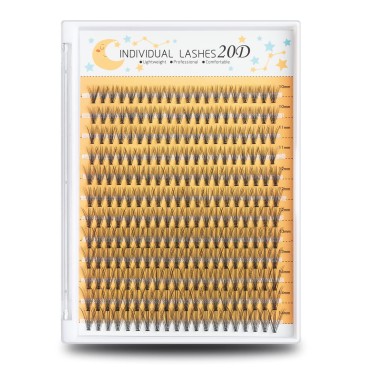 WONSIS 20D Lash Clusters, Individual Lashes, 240 Pcs Individual Lash Extensions, Volume Soft Lightweight Thickness 0.07mm C Curl False Eyelashes 10/11/12/13/14mm (10-14mm, Mixed?