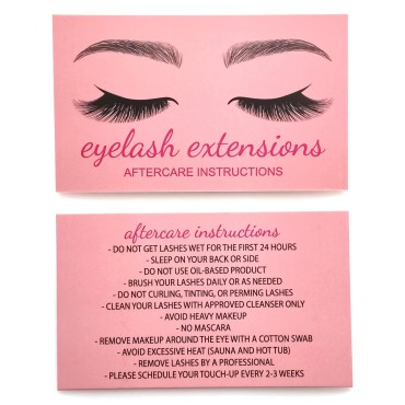 FLYING DRAGON 100 Lash Extension Aftercare card, L...