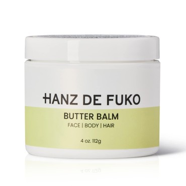 Hanz de Fuko Butter Balm - Use for Face, Lips, Beard, Hair, Body, Dry Skin & More - Nourishing Botanical Moisturizer, Helps Soothe & Repair w/ Shea Butter & Avocado Oil - 4 oz